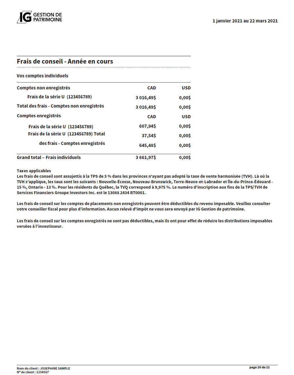 Fee Summary